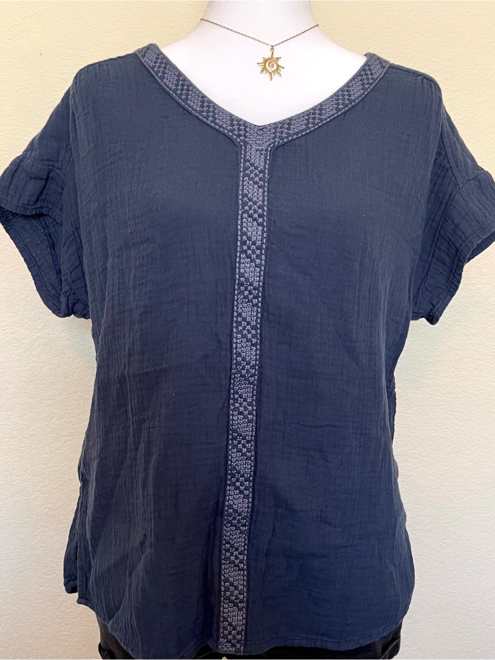 Aventura Clothing Kelford Embroidered Top Organic Cotton Boho Peasant Blouse